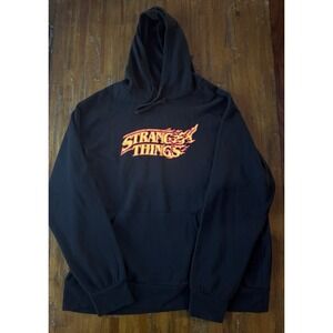 Stranger Things Hoodie Hellfire Club Flames D&D Black XL New Without Tags